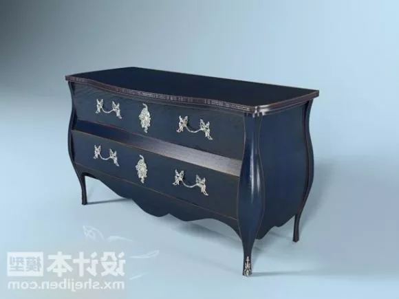 Dressing Table Walnut Wood 3d model