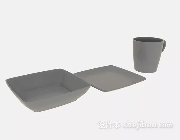 Green Kitchen Cabinets U Shaped 3d model