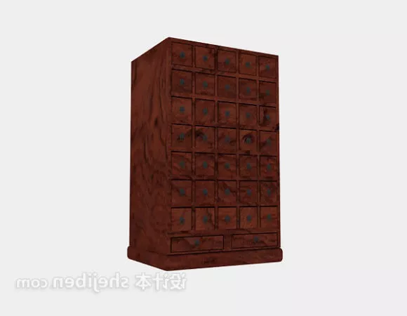Wood Wine Cabinet With Dining Table 3d model