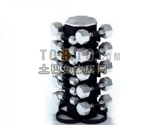 Dumbbell Bracket On Holder 3d model