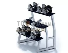 Two Tier Dumbbell Bracket Fitness Equipment 3d model