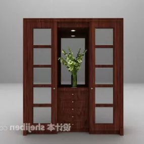 Wood Cabinet With Console Table 3d model
