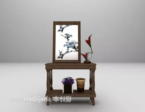 Antique Console Cabinet 3d model Antique Console Cabinet 3d model