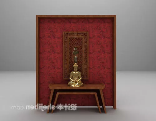 Antique Console Table With Backwall 3d model Antique Console Table With Backwall 3d model