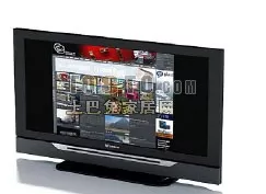 Lcd Monitor Black Frame With Background 3d model