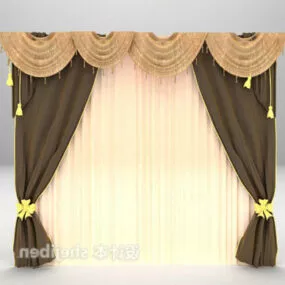 Elegant European Curtain 3d model