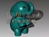 Realistic Elephant With Tusk 3d model