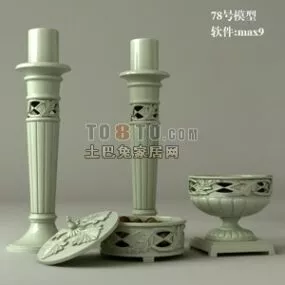 European Column Craft Decoration 3d model