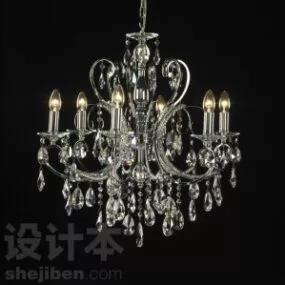 European Crystal Lamp Chandelier 3d model