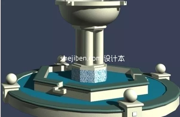 Swimming Pool With Decorative Rock 3d model