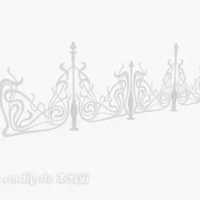 Wrought Iron Flower Fence 3d model