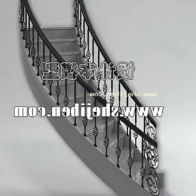 Curved Stair Furniture With Iron Handrail 3d model