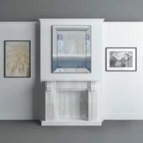 European Tv Cabinet With Painting 3d model