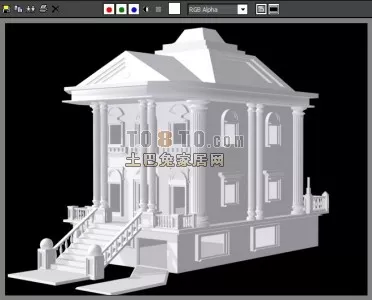 European Villa Building House Concept 3d model European Villa Building House Concept 3d model