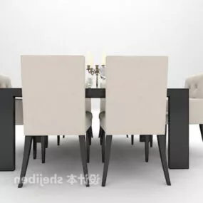 European Minimalist Western Dining Table 3d model