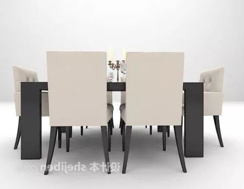 European Minimalist Western Dining Table 3d model European Minimalist Western Dining Table 3d model