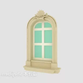 Stone European Window 3d model