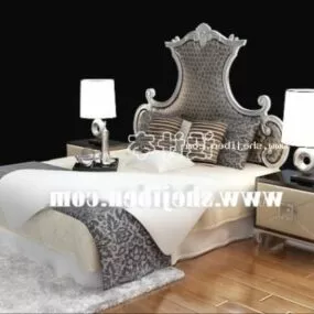 European American Boutique Bed Furniture 3d model