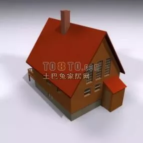 European Wood House 3d model