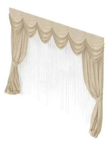 Classic Two Layers Curtain For Home 3d model