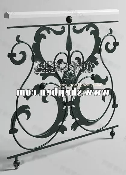 Antique Lattice Balcony With Handrail 3d model