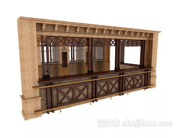 Decorative Partition Carved Pattern 3d model