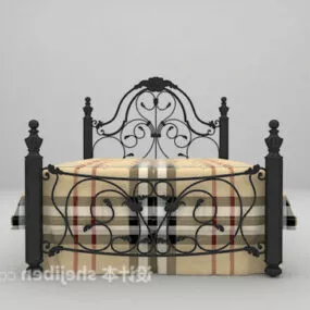 European Classic Iron Bed 3d model
