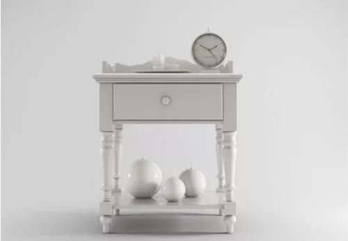 European Elegant Bedside Table 3d model European Elegant Bedside Table 3d model