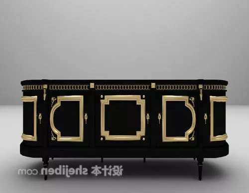 European Luxury Black Tv Cabinet 3d model European Luxury Black Tv Cabinet 3d model