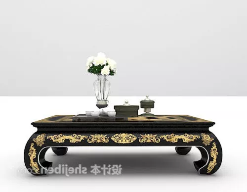 European Coffee Table Black Carving 3d model European Coffee Table Black Carving 3d model