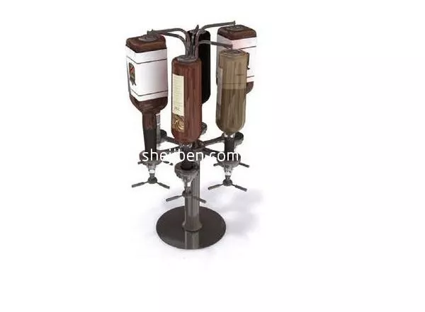 Set Wine Bottle Without Shelf 3d model