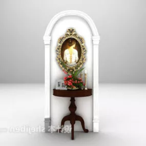 European Brown Decorative Rack 3d model