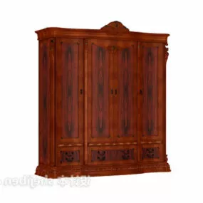 European Antique Cabinet Solid Wood 3d model