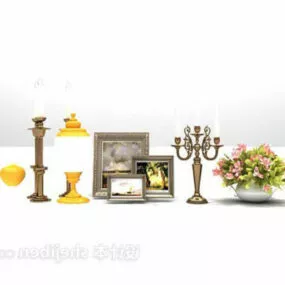 European Candlestick Photo Frame 3d model