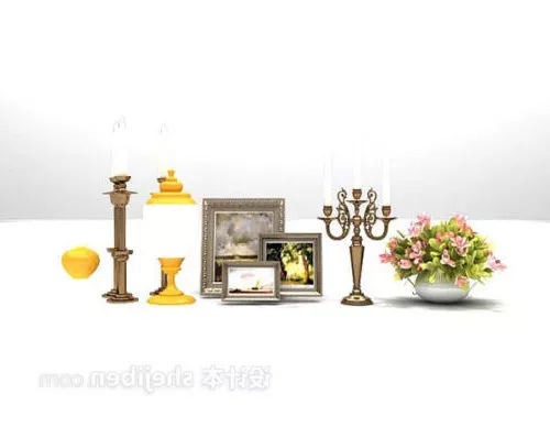 Candlestick Curved Arm 3d model