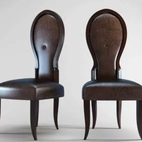 European Chair Leather Material 3d model