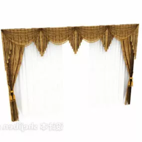 European Classic Style Yellow Curtain 3d model