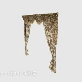 European Classic Pattern Curtain 3d model