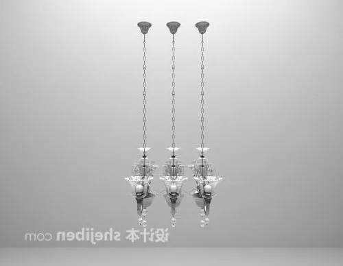 European Kitchen Silver Chandelier 3d model European Kitchen Silver Chandelier 3d model