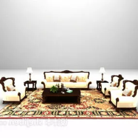 European Classic Combination Sofa Set 3d model