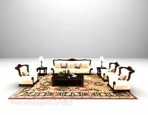 European Classic Combination Sofa Set 3d model European Classic Combination Sofa Set 3d model