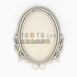 European Oval Frame Carved Style 3d model