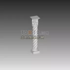 Construction Column White Marble 3d model