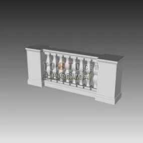 European Handrail Component 3d model