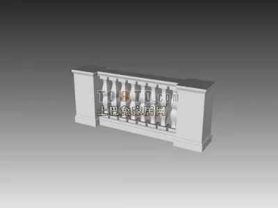 European Handrail Component 3d model European Handrail Component 3d model