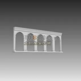 European Ancient Bridge Column 3d model