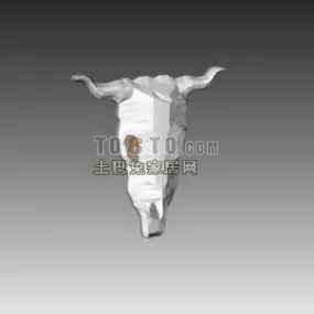Bull Horn Skull 3d model