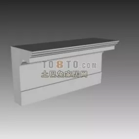 European Plaster Molding Ceiling Mounted 3d model