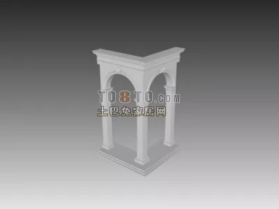 Architecture Building Arc Wall 3d model
