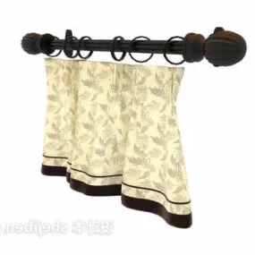 European Curtain With Head 3d model
